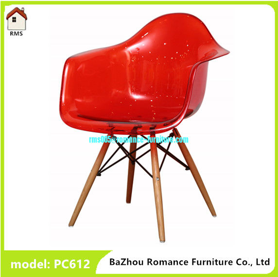 attractive design armrest plastic chair transparent PC612