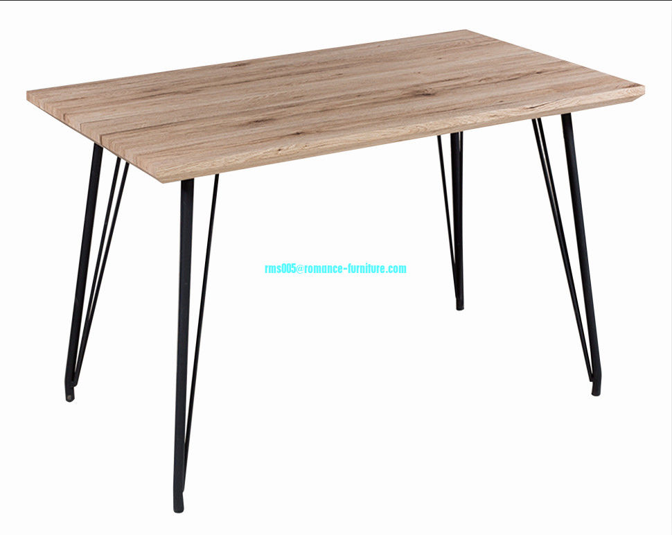 MDF attached paper,metal leg dining table T626