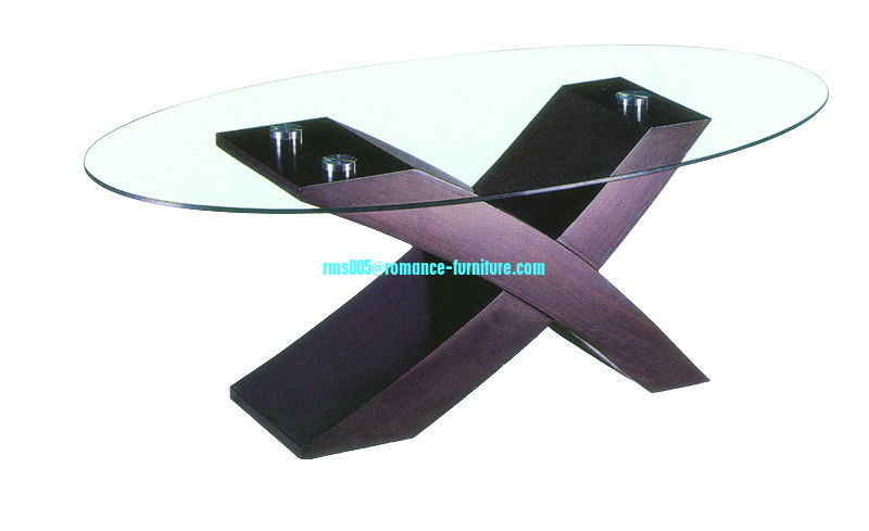 hot sale tempered glass,   MDF attached paper with painting base tea table A034