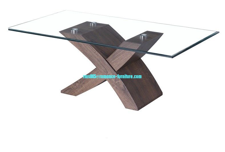 hot sale tempered glass,   MDF attached paper with painting base tea table A034-1