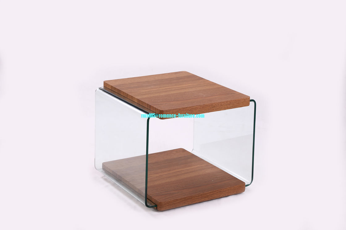 large hot bending glass coffee table wood legs coffee table center table HF011