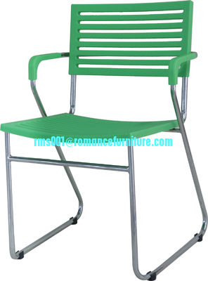 PP  seat/ chrome with  steel legs dining chair PC114