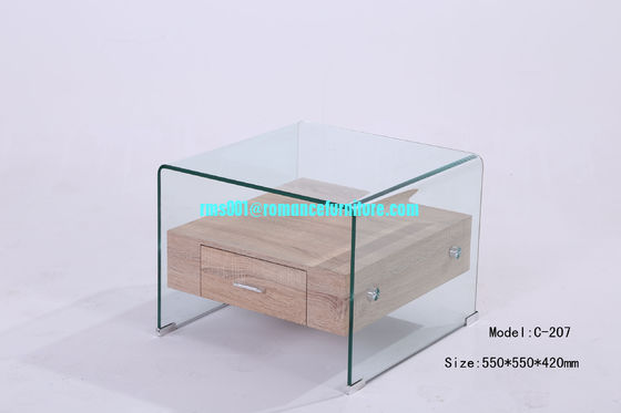 large hot bending glass coffee table wood legs coffee table center table C207