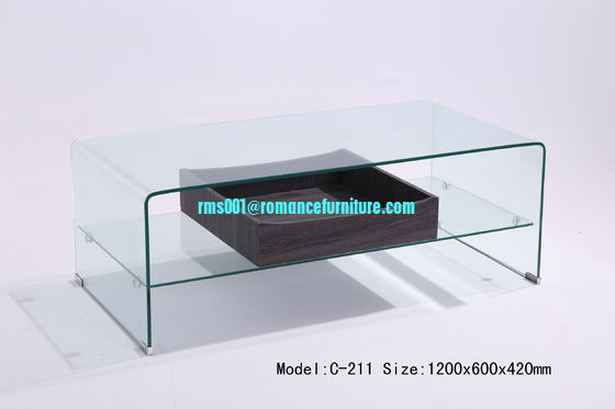 large hot bending glass coffee table wood legs coffee table center table dining table C211