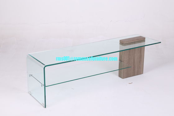 large hot bending glass coffee table wood legs coffee table center table 6158