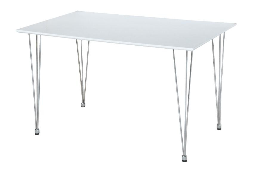 MDF with high gloss ,steel tube with chromed  ,Dining table HT003